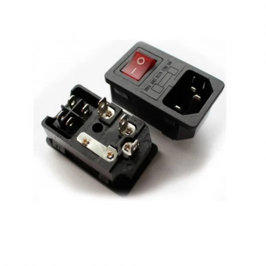 Conector de Corrente com Interruptor para Máquina Arcade